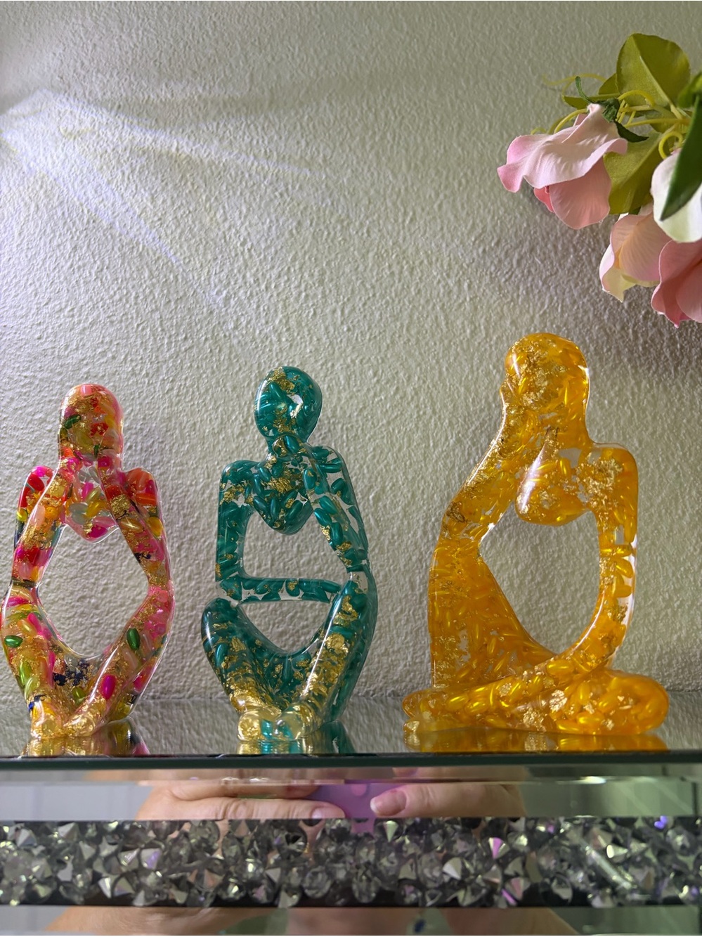 Decorative Abstract Thinking Figure Sculpture set of 3